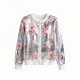 Women's Silver Metallic Floral & Circuit Print Cardigan (Sweet-Cool Style)